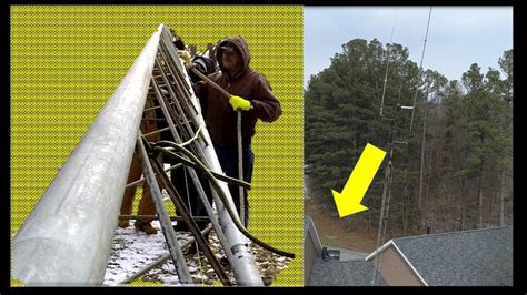 Join me as i take you through the steps of how i installed 3 home made, fabricated, steel tubing antenna tower supports. Lifting Ham Radio Antenna Tower! - YouTube