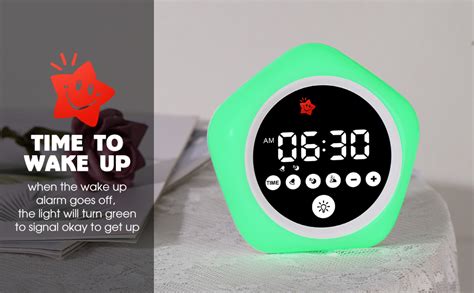 Kids Alarm Clock Toddler Sleep Training Clock With Night Lights Ok To