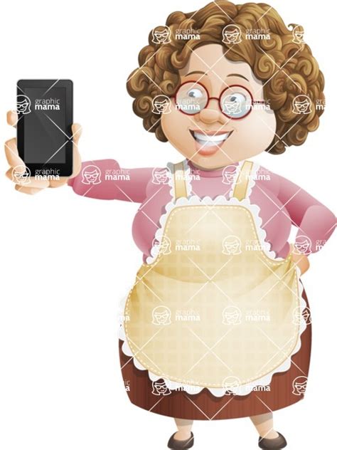 Grandma Vector Cartoon Character 112 Illustrations Set Showing A