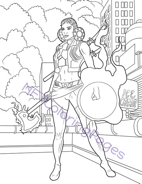 Female Super Villain Printable Coloring Page Kumite 5734 Coloring Home