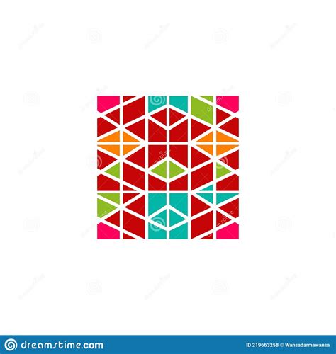 Mosaic Art Logo Design Template Stock Vector Illustration Of
