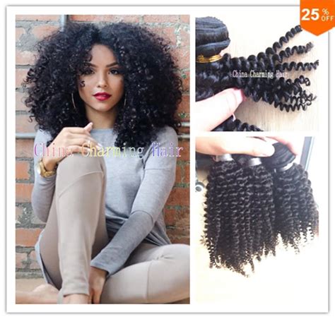 Charming Hair Weaving Curly Brazilian Afro Kinky Curly Bundles Unprocessed Jerry Curl Human