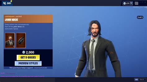 New John Wick Skin Fortnite Item Shop Fortnite Battle Royale