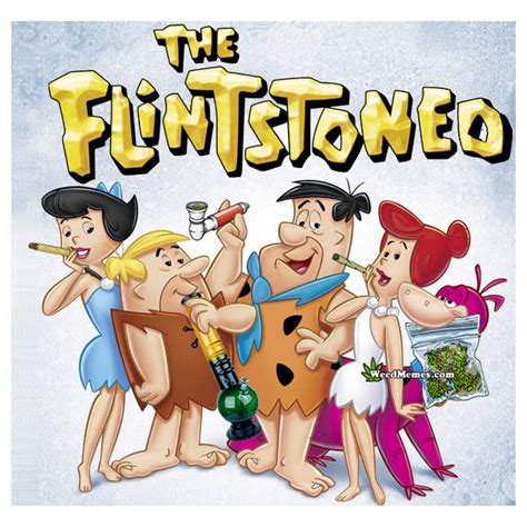 The Flintstoned Stoner Flintstones Smoking Weed Funny 420 Cartoons