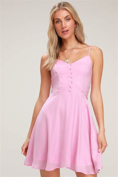 Cute Pink Skater Dress Lavender Skater Dress Pink Mini Dress Lulus