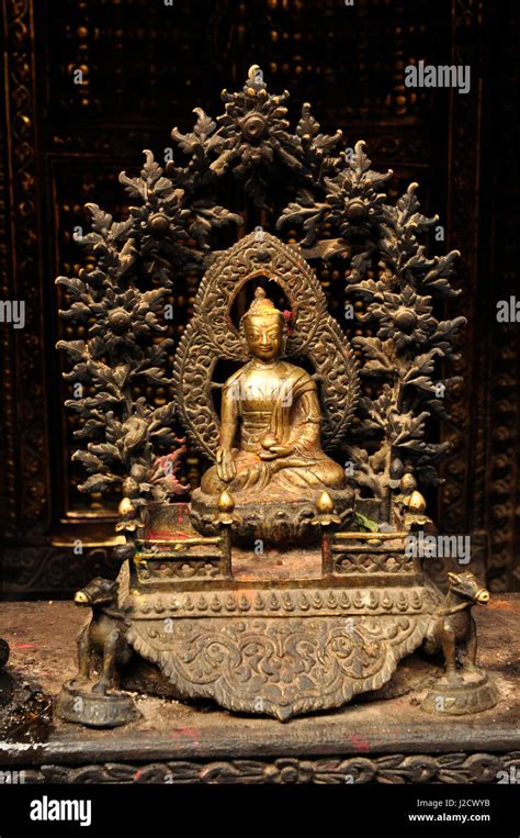 Old Bronze Buddhist Statue Artefact Kathmandu Nepal Stock Photo Alamy