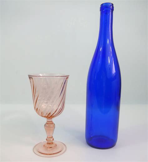 vintage set of 6 luminarc france rosaline pink water goblets or glasses 6 late mid century