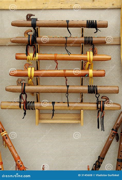 Wooden Flutes Stock Photo Image Of Decorated Texture 3145608