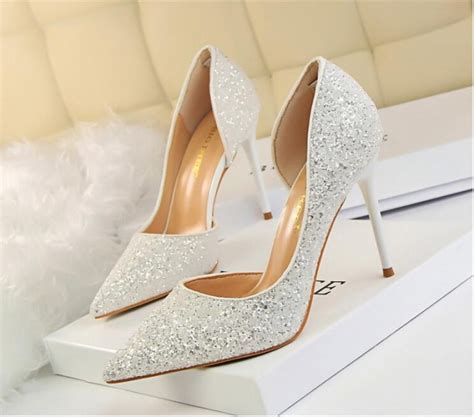 Die beste hochzeitskleider / brautkleid online kaufen. Brautschuhe Weis Glitzer | Gunstige Brautschuhe ...