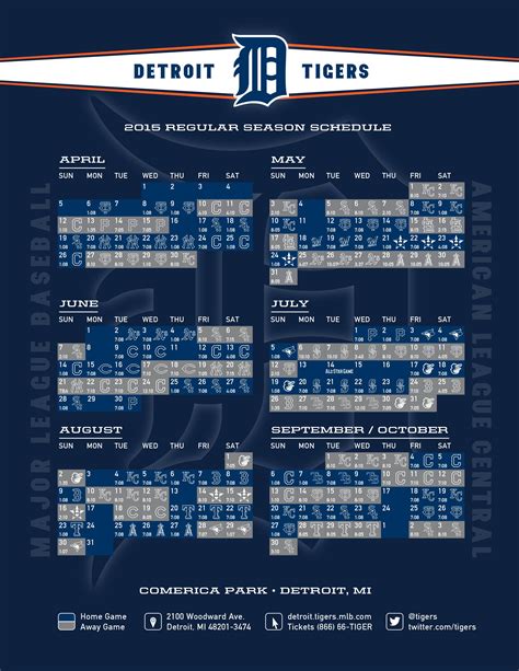Printable Detroit Tigers Schedule