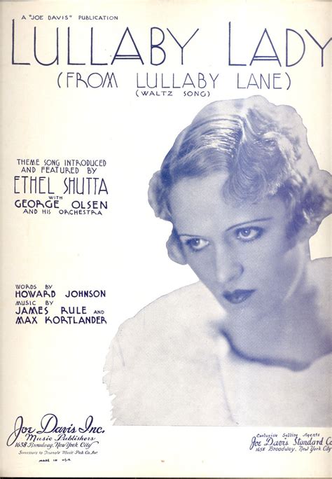 ethel shutta sheet music lullaby lady from lullaby lane 1933 ebay