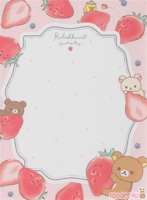 Peach Mini Rilakkuma And Strawberry Note Pad From Japan Memo Pads