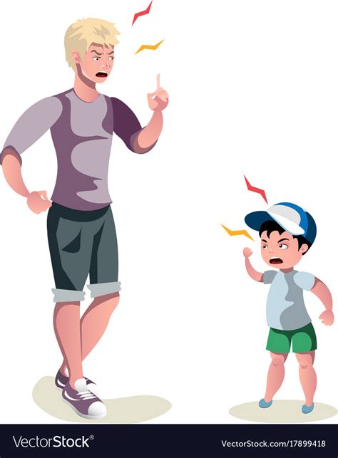 Father Is Arguing With His Son Royalty Free Vector Image
