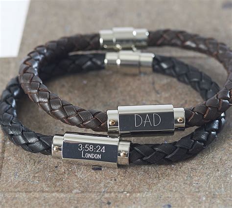 Personalised Chunky Leather Identity Bracelet By Suzy Q Designs