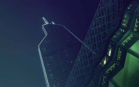 Low Angle Photography Of High Rise Building During Nighttime Hd