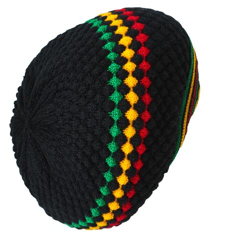 Rasta Tam Hat Berret Cap Crown Reggae Marley Jamaica Roots Rastafari L