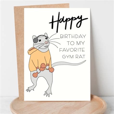 Gym Rat Gift Workout Gift Gym Buddy Gym Birthday Card Etsy