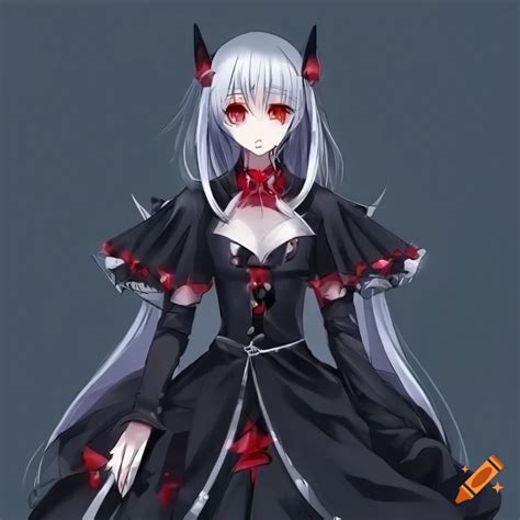 Anime Girl With White Hair And Red Eyes On Craiyon