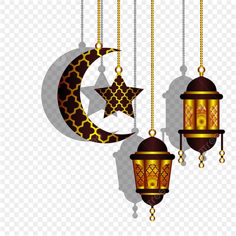 Ramadan Kareem Lantern Vector Art Png Golden Islamic Lanterns For