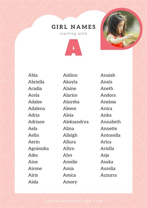 50 UNIQUE Baby Girl Names Starting With A Unique Girl Names Rare