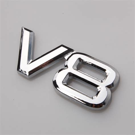 1x Universal Chrome 3d Metal V8 Car Auto Trunk Sticker Emblem Decal