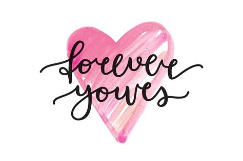 Forever yours. Vector lettering. ~ Graphic Objects ~ Creative Market
