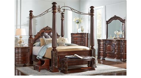 4.4 out of 5 stars. Southampton Walnut (dark brown) 6 Pc King Canopy Bedroom ...