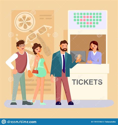 Movie Ticket Counter Theater Stock Vector Illustration Of