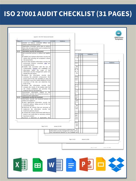 Iso Internal Audit Checklist Premium Schablone