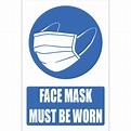 Face Mask Must Be Worn Signs Mandatory Workplace Safety | Printable ...