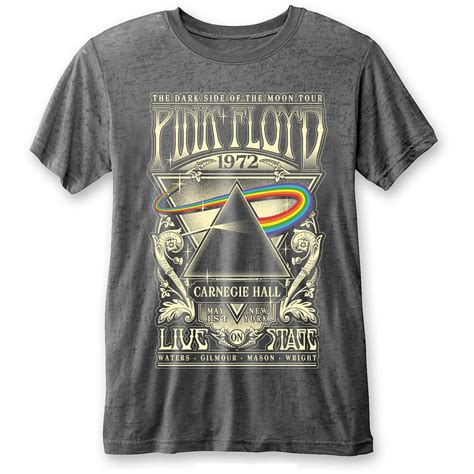 David gilmour (6 march 1944, cambridge), guitar; Pink Floyd Men's T-shirt 'Carnegie Hall' - RockSouls