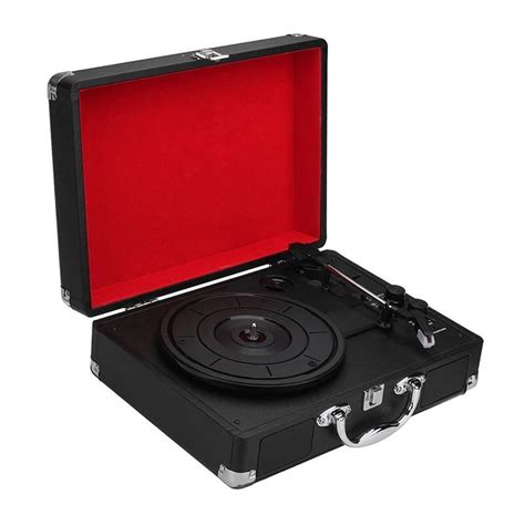 Portable Suitcase Turntable With Built Stereo Speakers Audio
