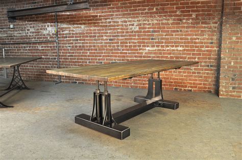Enjoy the craftsmanship of our beautifully detailed wrought iron dining table bases in elegant finishes such as: Post Industrial Table Base - Vintage Industrial Furniture