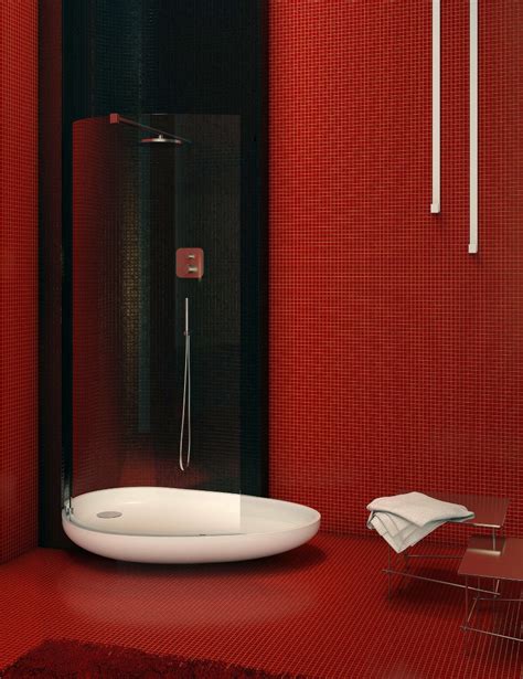 First, apply the design of the shower area. black white and red bathroom decorating ideas 2017 ...
