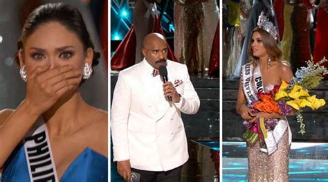 Watch The Awkward Moment When Steve Harvey Announces The Wrong Winner For Miss Universe Steve