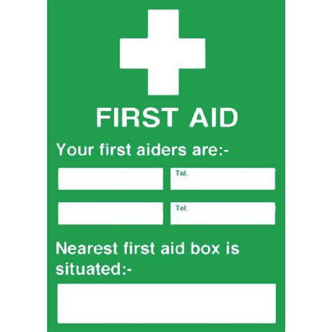 First Aiders Nearest First Aid Box Sign Y922 Buy Online At Mitre