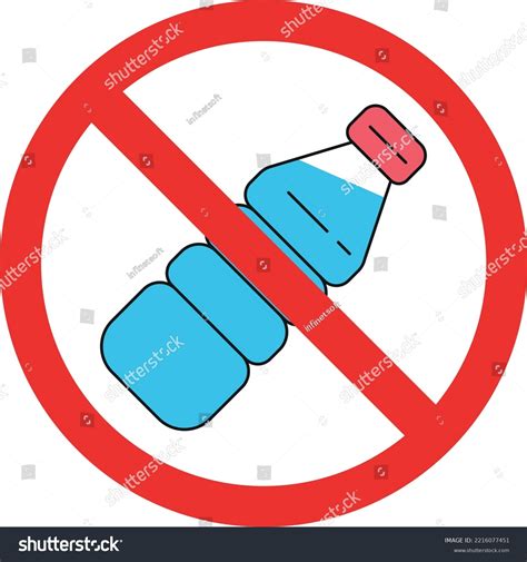 No Water Bottle Sign Forbidden Signs Stock Vector Royalty Free