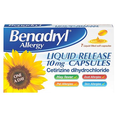 Benadryl Allergy Liquid Release 10mg Capsules Natures Best Pharmacy