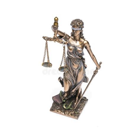 Statue Of Justice With Scales Lady Justice Or Iustitia Isolated Stock