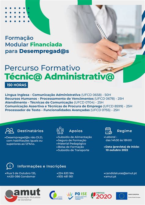 Amut Saber Formação Modular Certificada Financiada Técnic Administrativ Amut