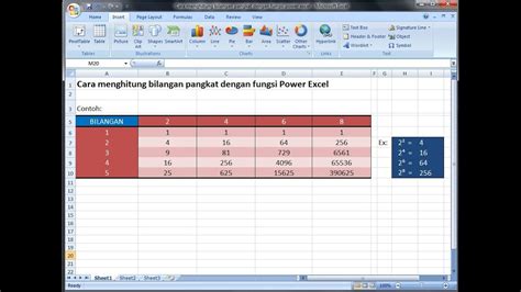 Excel Tutorial Cara Menghitung Bilangan Pangkat Dengan Fungsi