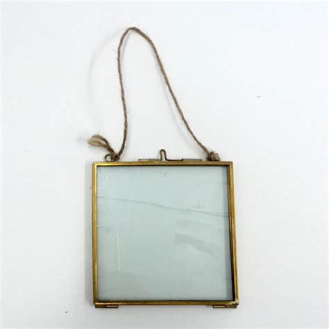 Antique Brass Glass Hanging Floating Picture Photo Frame Portrait Ebay
