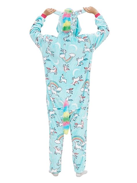 Blue Unicorn Onesie Adults One Piece Pajamas Party Halloween Costumes