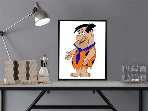 Fred Flintstone Retro Drawing Instant Digital Download The Etsy