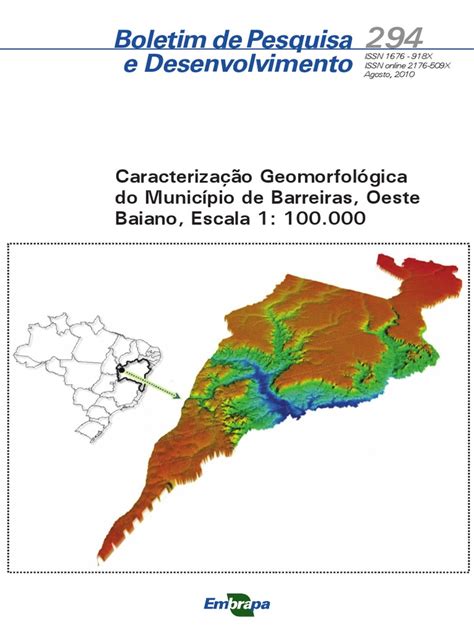 caracterização geomorfológica do município de barreiras oeste baiano escala 1 100 00 pdf