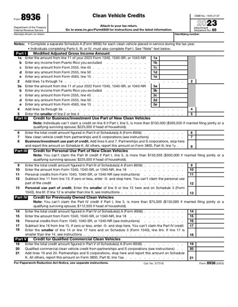 Irs Form 8936 2023 Fill Out Sign Online And Download Fillable Pdf