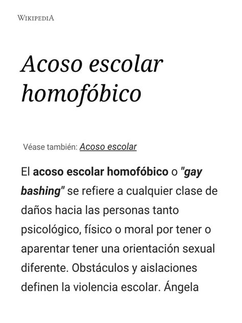 Acoso Escolar Homofóbico Wikipedia La Enciclopedia Libre Pdf Pdf