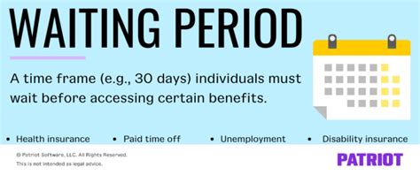 A waiting period is a set amount of time that you need to serve before you can claim on service or treatment. Waiting Period | Health Insurance, PTO, Unemployment ...