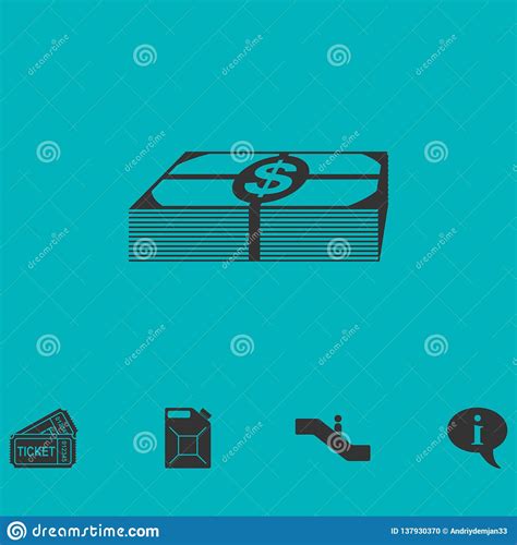 Bundle Money Icon Flat Stock Vector Illustration Of Design 137930370