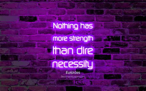 Nothing Has More Strength Than Dire Necessity Violet Brick Wall